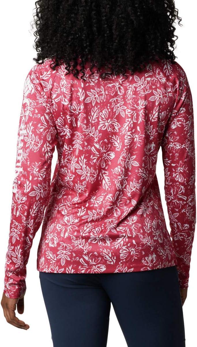 imageColumbia Womens Super Tidal Tee Long SleeveRed Lily Archive Palms Print