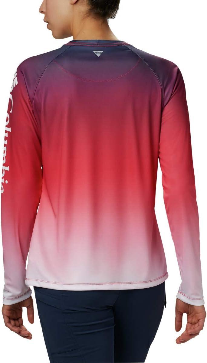imageColumbia Womens Super Tidal Tee Long SleeveRed Lily Gradient
