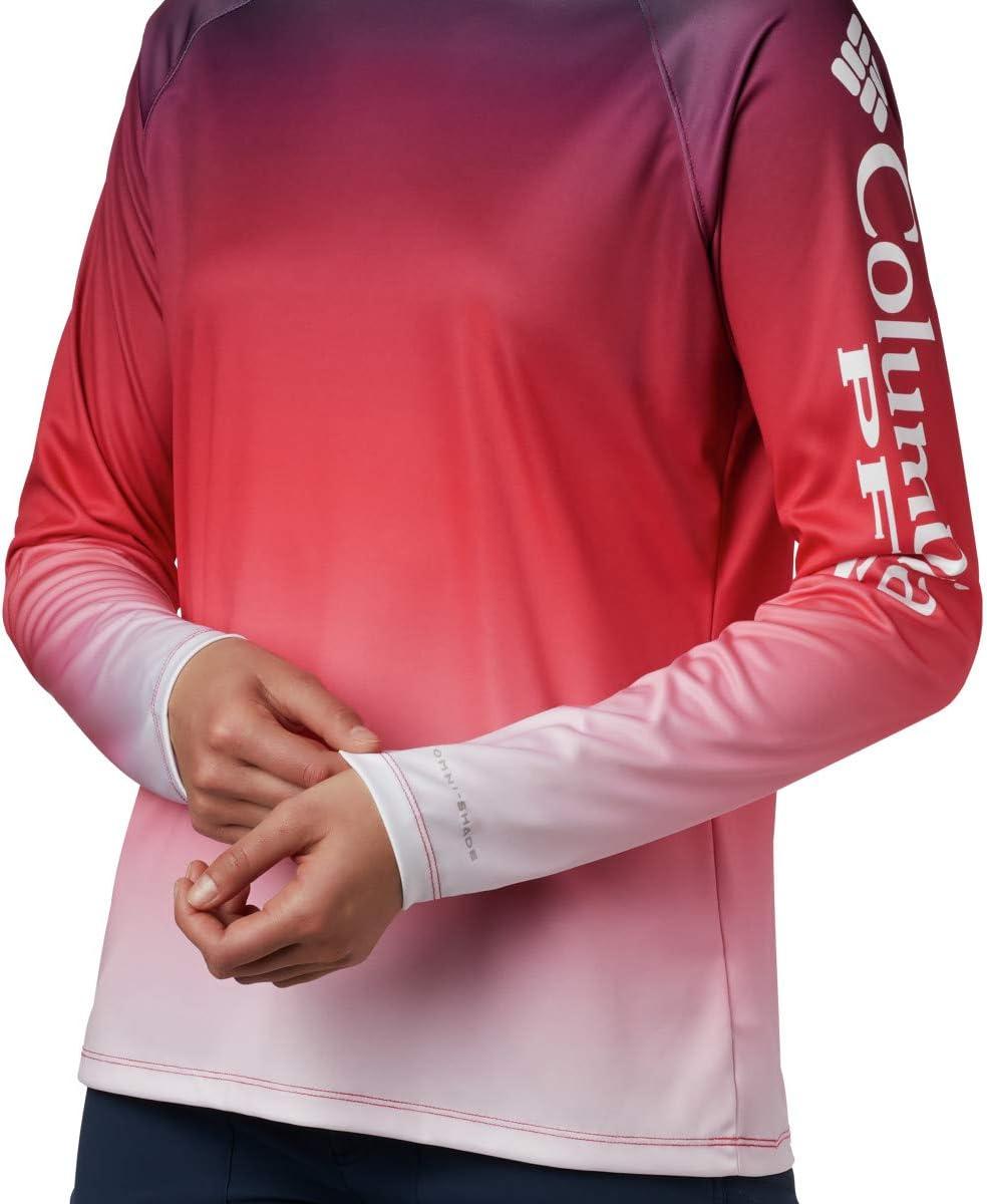 imageColumbia Womens Super Tidal Tee Long SleeveRed Lily Gradient