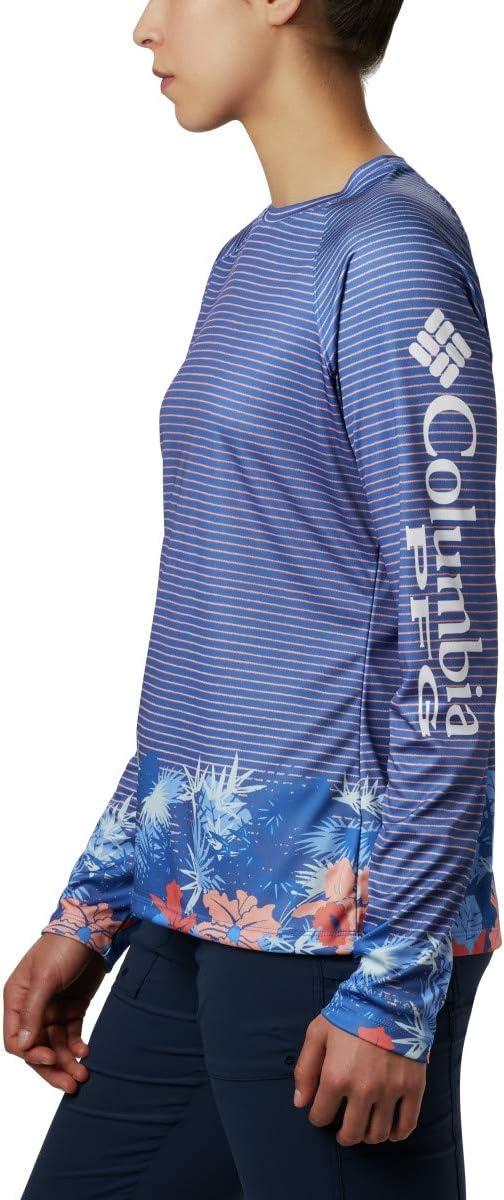 imageColumbia Womens Super Tidal Tee Long SleeveStormy Blue Wild Stripes Print
