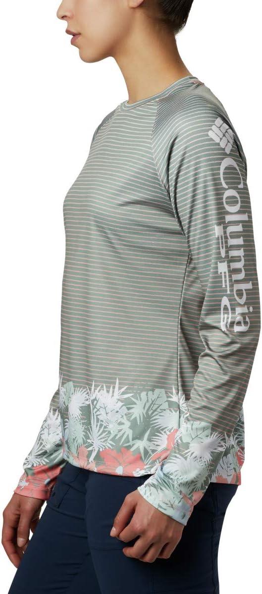 imageColumbia Womens Super Tidal Tee Long SleeveTiki Pink Wild Stripes Print