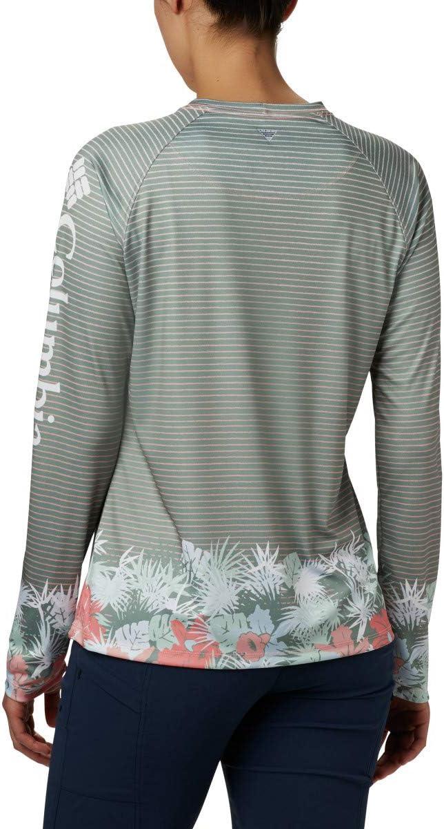 imageColumbia Womens Super Tidal Tee Long SleeveTiki Pink Wild Stripes Print