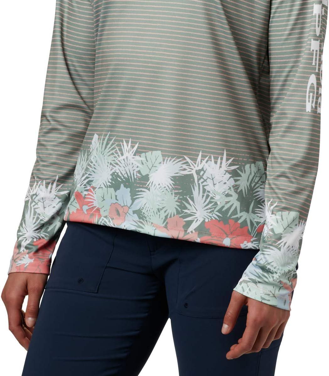 imageColumbia Womens Super Tidal Tee Long SleeveTiki Pink Wild Stripes Print