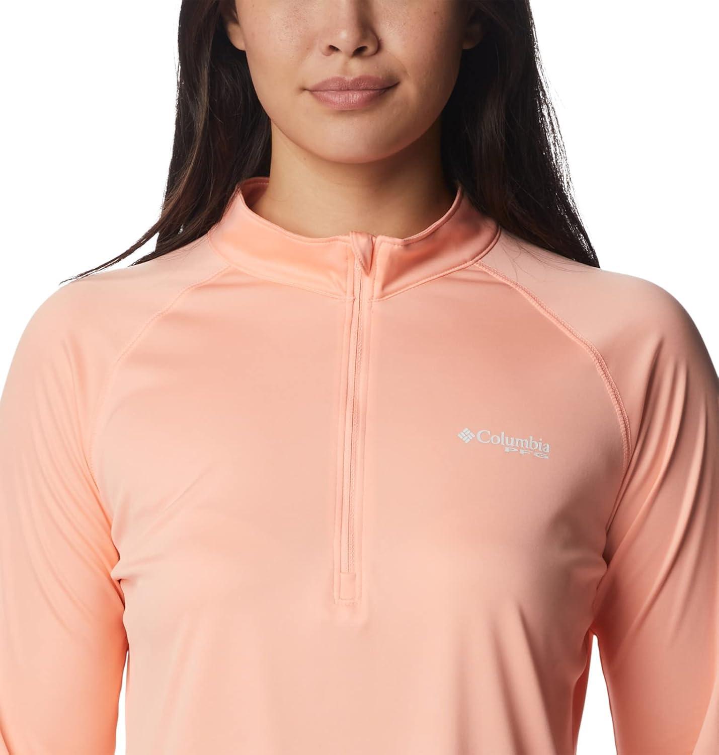 imageColumbia Womens Tidal Tee 14 ZipTiki PinkWhite Logo