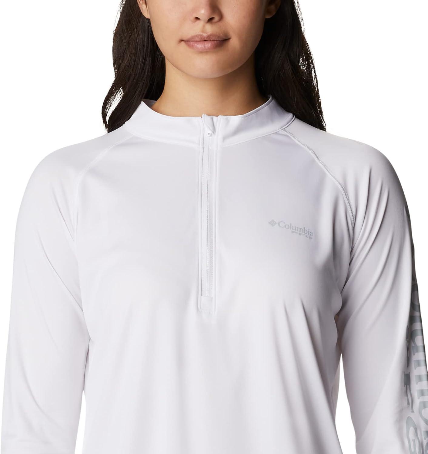 imageColumbia Womens Tidal Tee 14 ZipWhiteCirrus Grey Logo