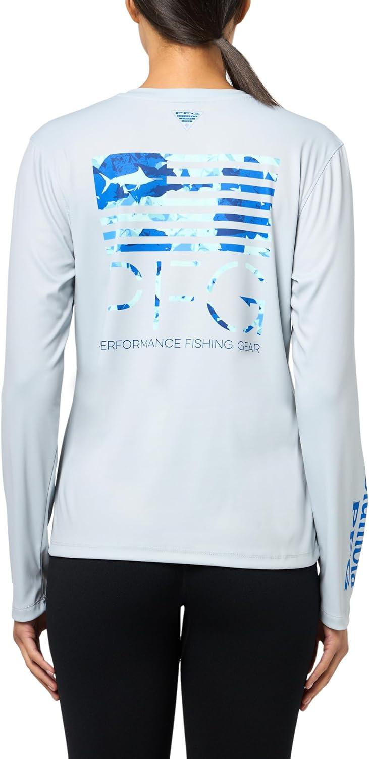 imageColumbia Womens Tidal Tee PFG Fish Star Long SleeveCirrus GreyFish Star Marlin Floracamo