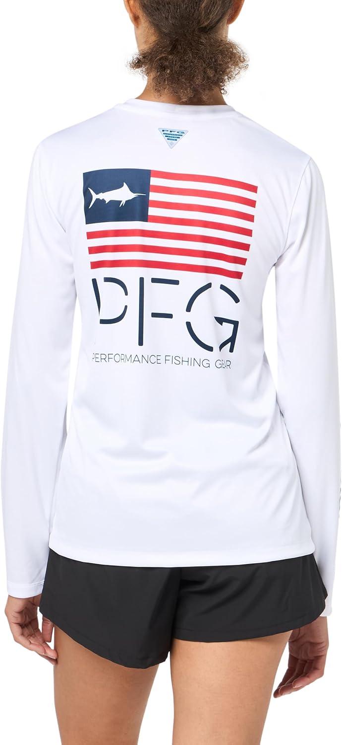 imageColumbia Womens Tidal Tee PFG Fish Star Long SleeveWhiteFish Star Americana