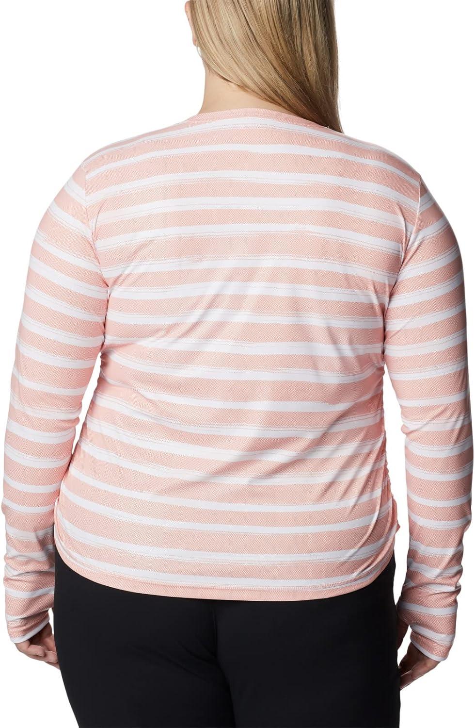 imageColumbia Womens W Sun Deflector Summerdry Ls ShirtCoral Reef Brush Stripe