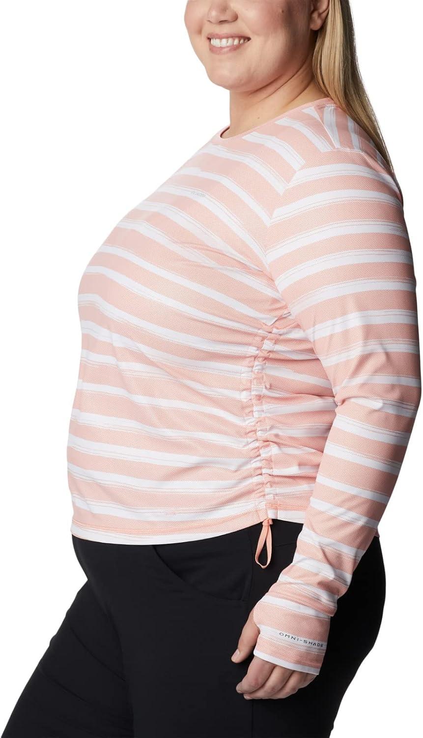 imageColumbia Womens W Sun Deflector Summerdry Ls ShirtCoral Reef Brush Stripe