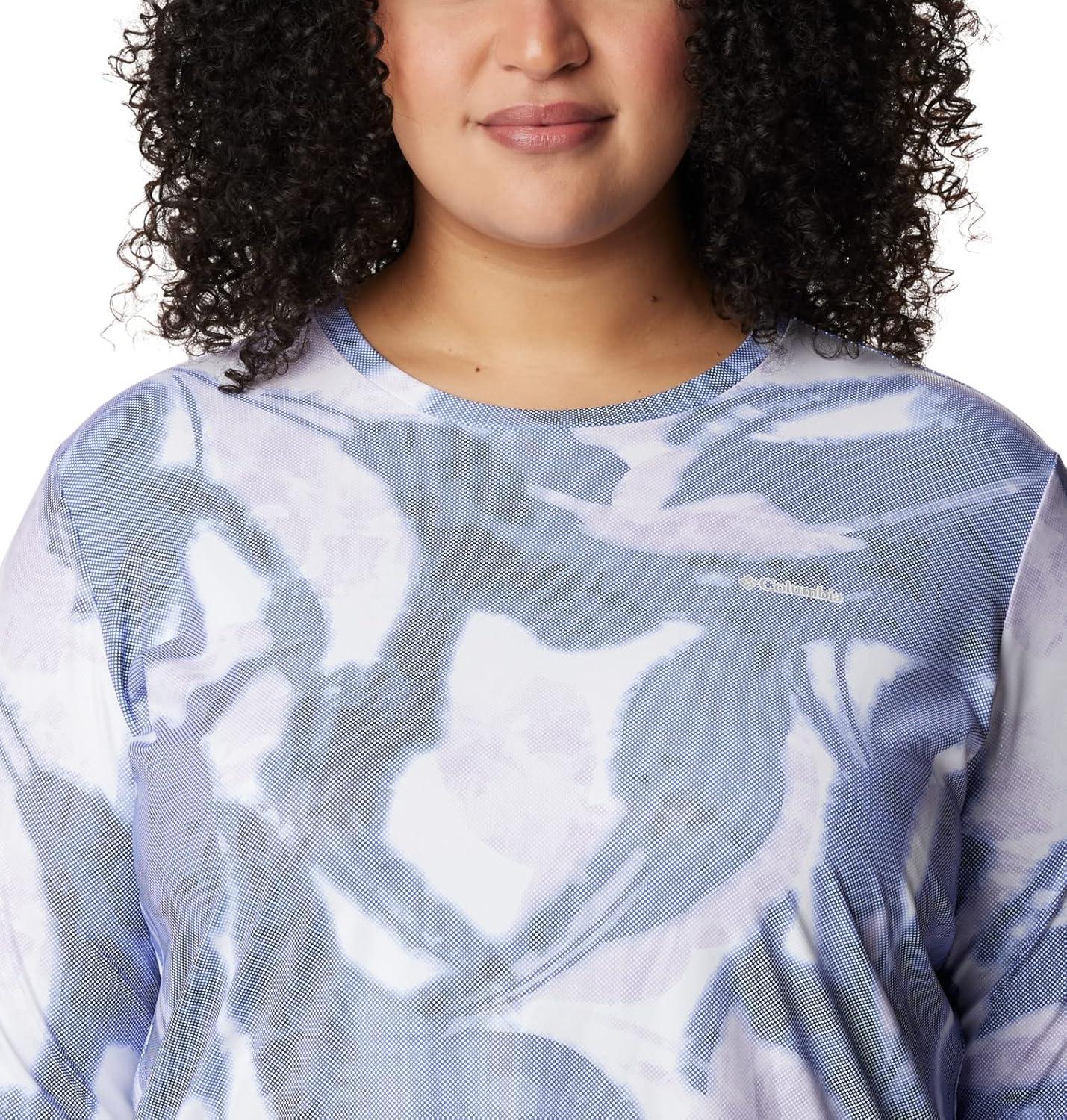 imageColumbia Womens W Sun Deflector Summerdry Ls ShirtDark SapphireBloomdye