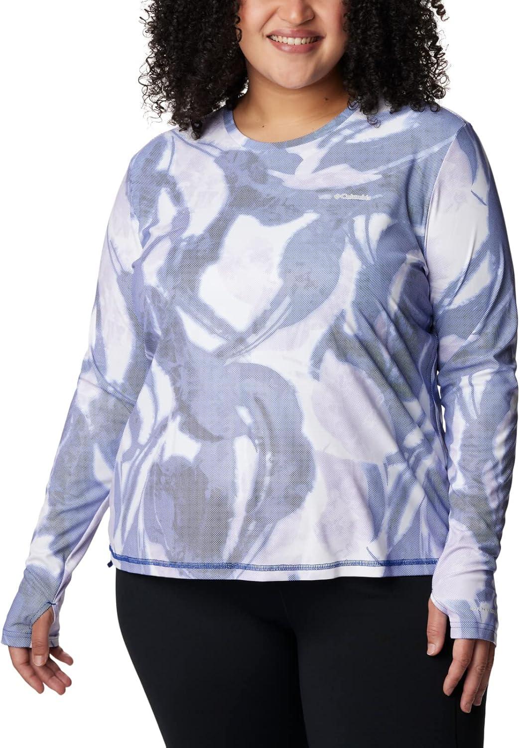 imageColumbia Womens W Sun Deflector Summerdry Ls ShirtDark SapphireBloomdye