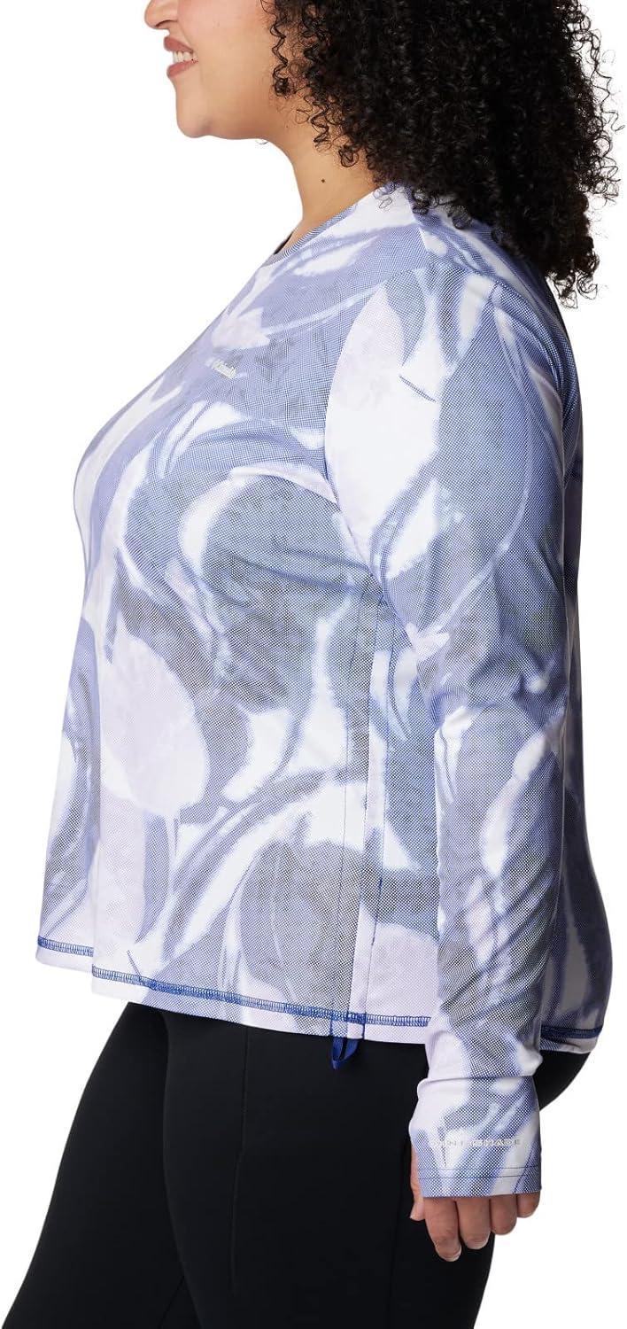 imageColumbia Womens W Sun Deflector Summerdry Ls ShirtDark SapphireBloomdye