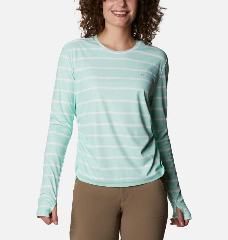 imageColumbia Womens W Sun Deflector Summerdry Ls ShirtMint Cay Tie Dye Stripe