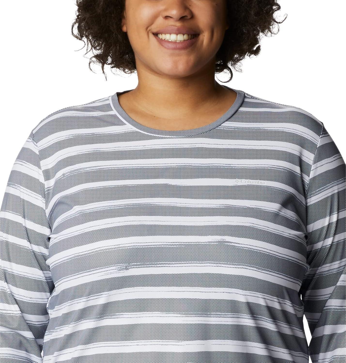 imageColumbia Womens W Sun Deflector Summerdry Ls ShirtNocturnal Brush Stripe