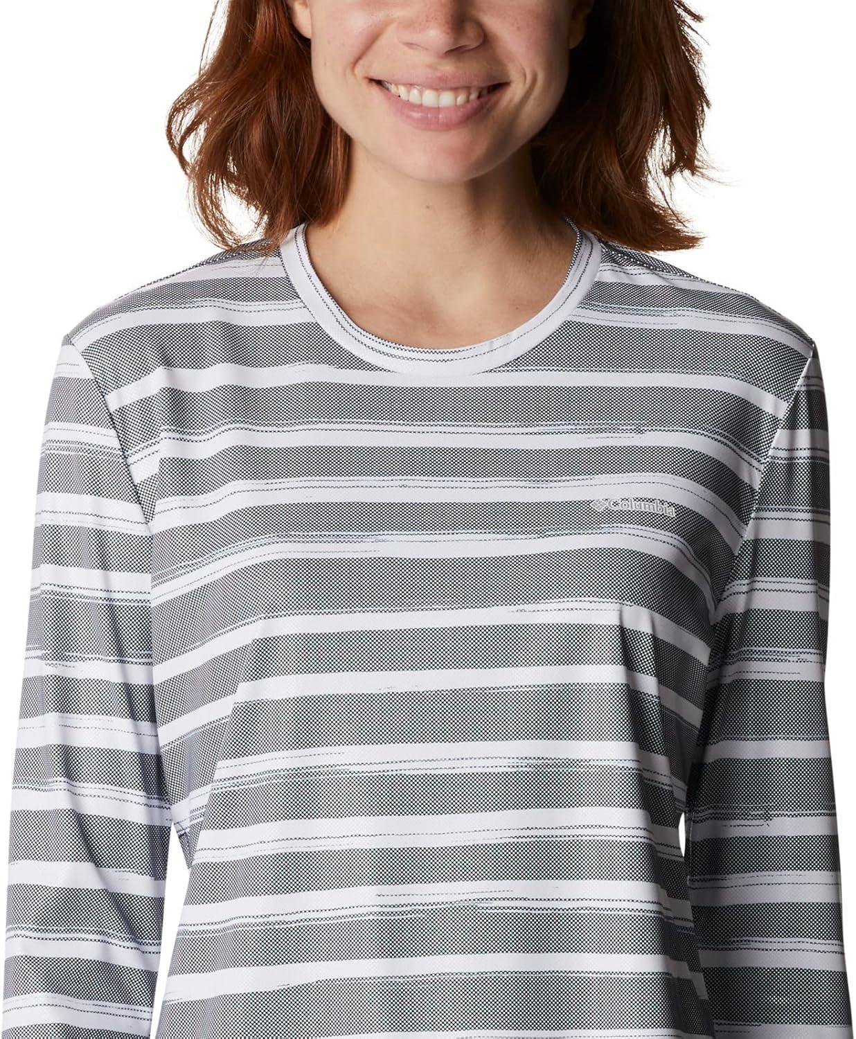 imageColumbia Womens W Sun Deflector Summerdry Ls ShirtNocturnal Brush Stripe
