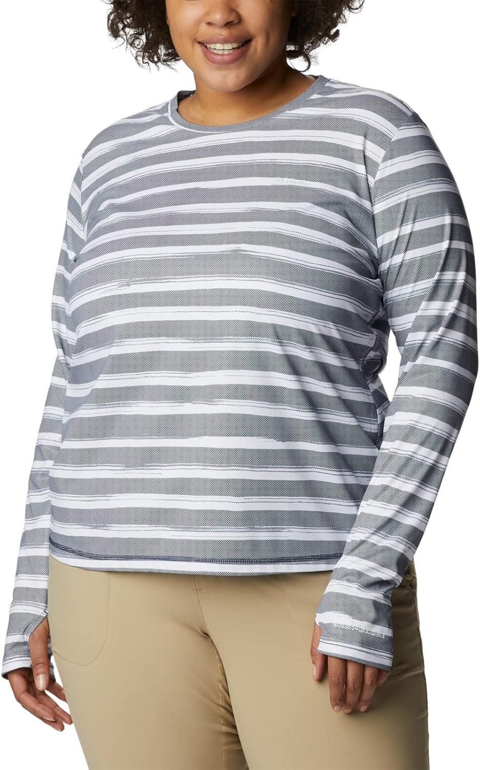 imageColumbia Womens W Sun Deflector Summerdry Ls ShirtNocturnal Brush Stripe