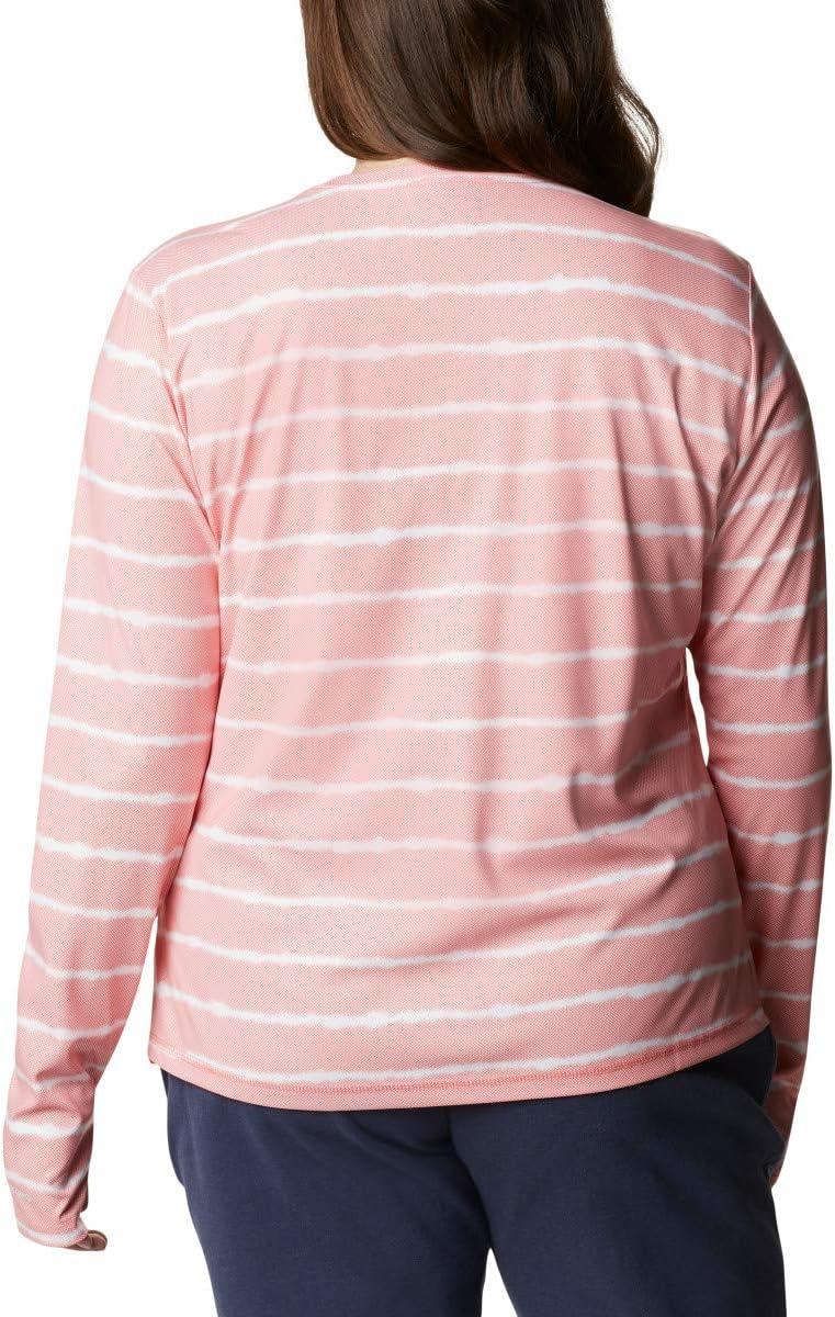 imageColumbia Womens W Sun Deflector Summerdry Ls ShirtSalmon Tie Dye Stripe