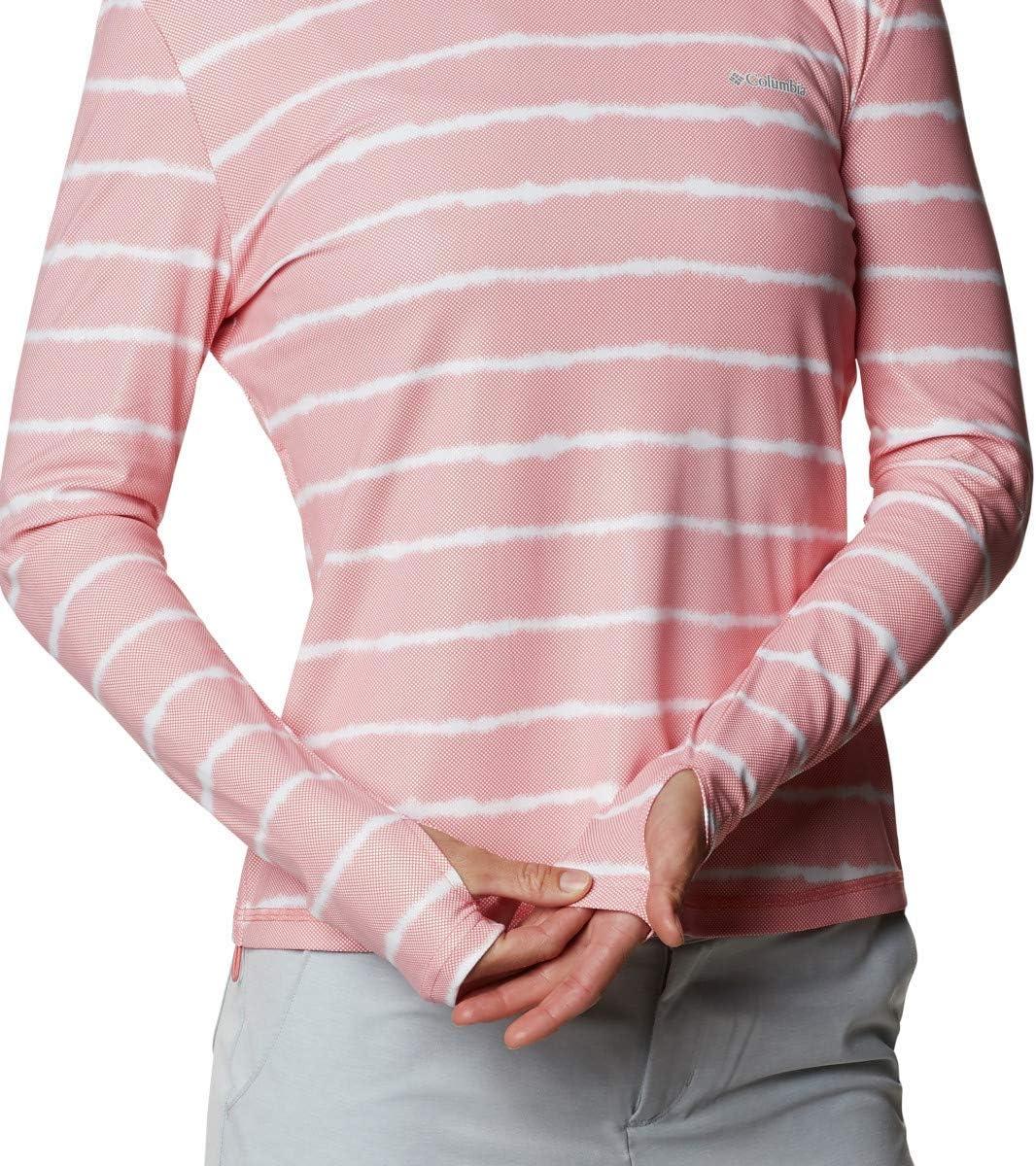 imageColumbia Womens W Sun Deflector Summerdry Ls ShirtSalmon Tie Dye Stripe