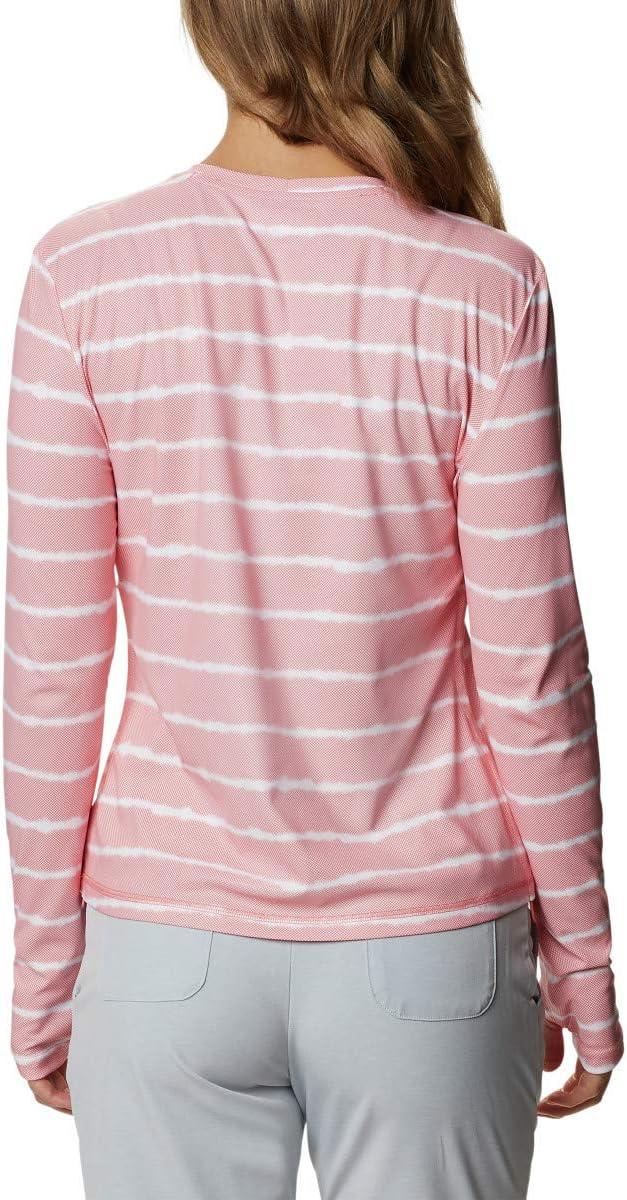 imageColumbia Womens W Sun Deflector Summerdry Ls ShirtSalmon Tie Dye Stripe