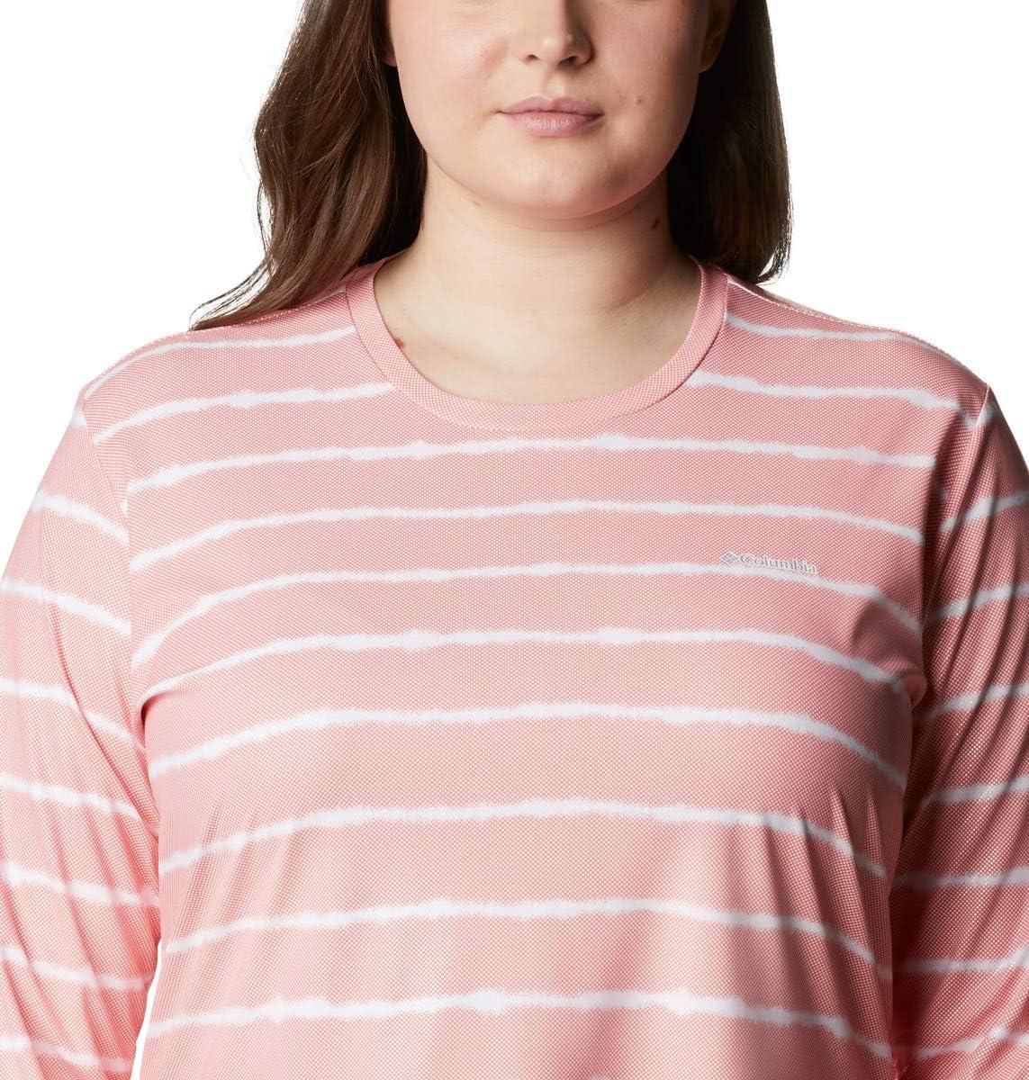 imageColumbia Womens W Sun Deflector Summerdry Ls ShirtSalmon Tie Dye Stripe