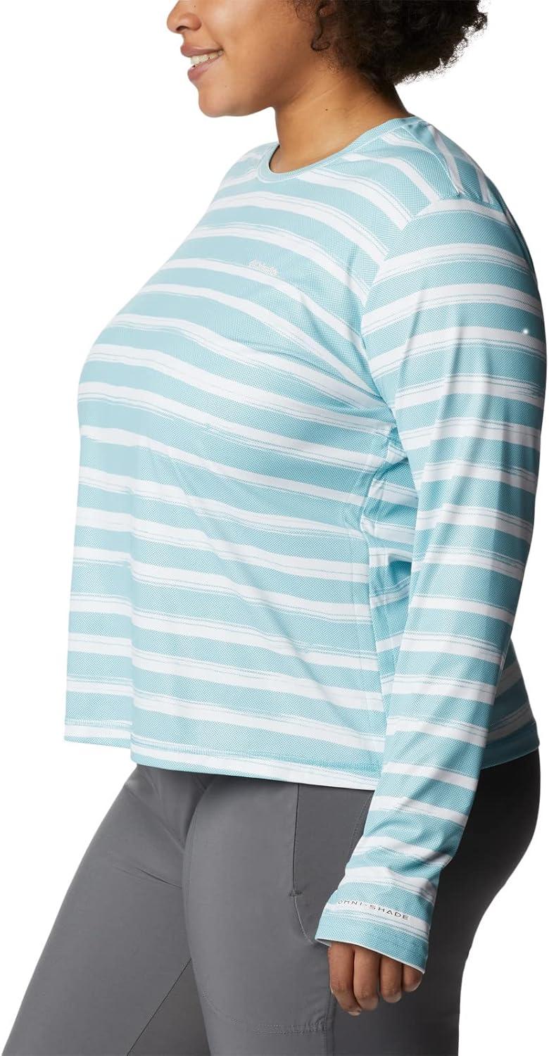 imageColumbia Womens W Sun Deflector Summerdry Ls ShirtSea Wave Brush Stripe