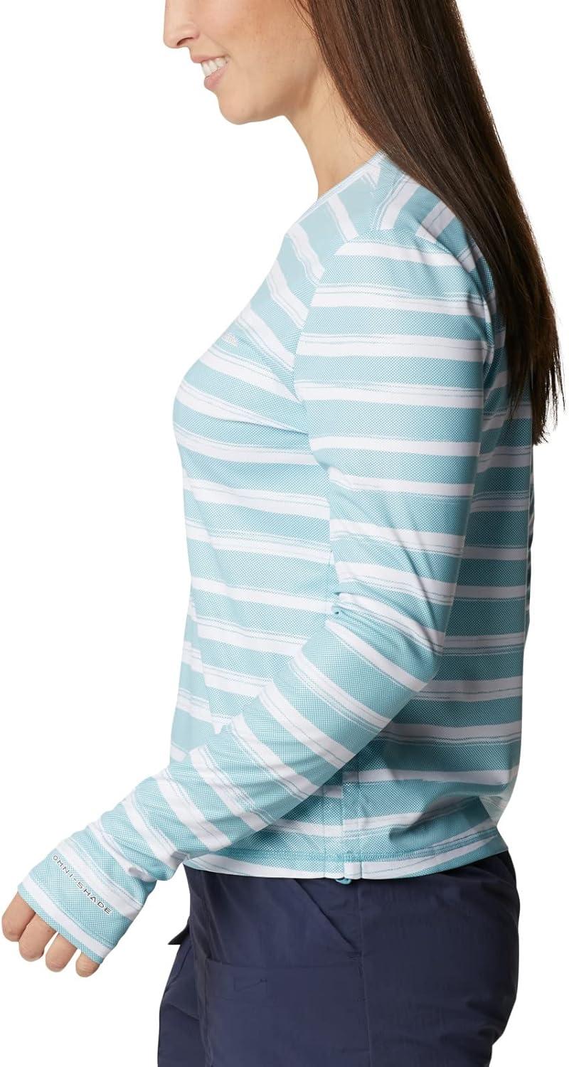 imageColumbia Womens W Sun Deflector Summerdry Ls ShirtSea Wave Brush Stripe