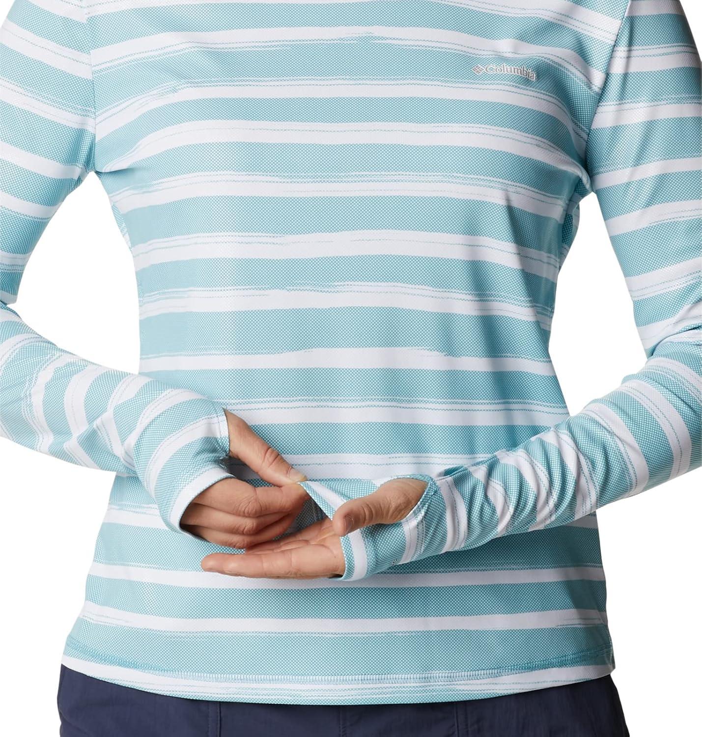imageColumbia Womens W Sun Deflector Summerdry Ls ShirtSea Wave Brush Stripe