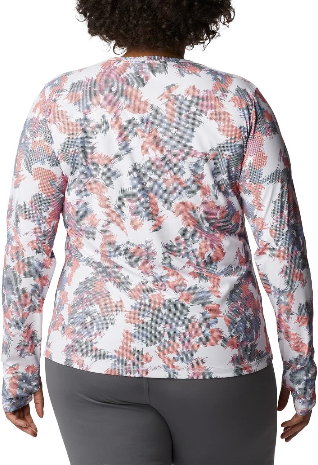 imageColumbia Womens W Sun Deflector Summerdry Ls ShirtWhite Typhoon Blooms