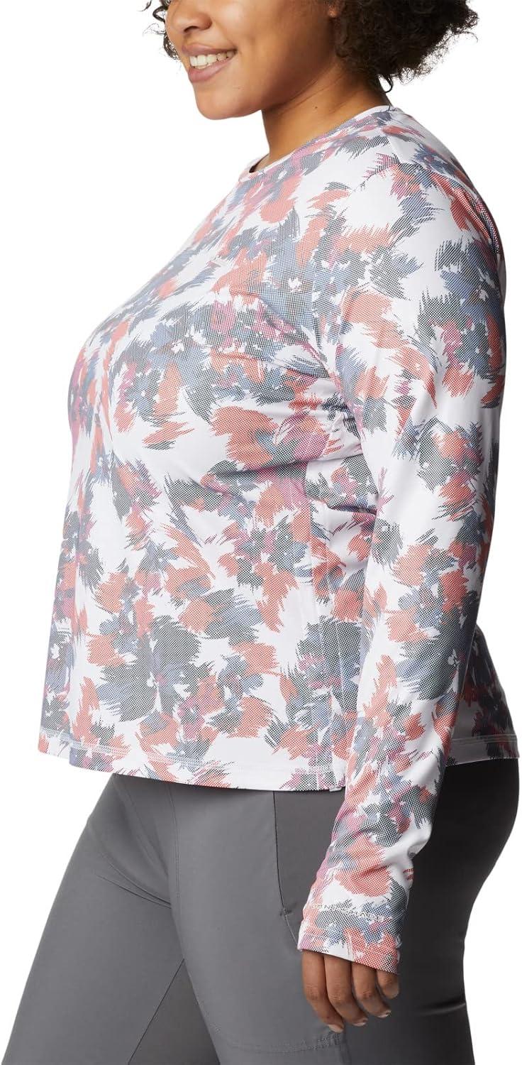 imageColumbia Womens W Sun Deflector Summerdry Ls ShirtWhite Typhoon Blooms