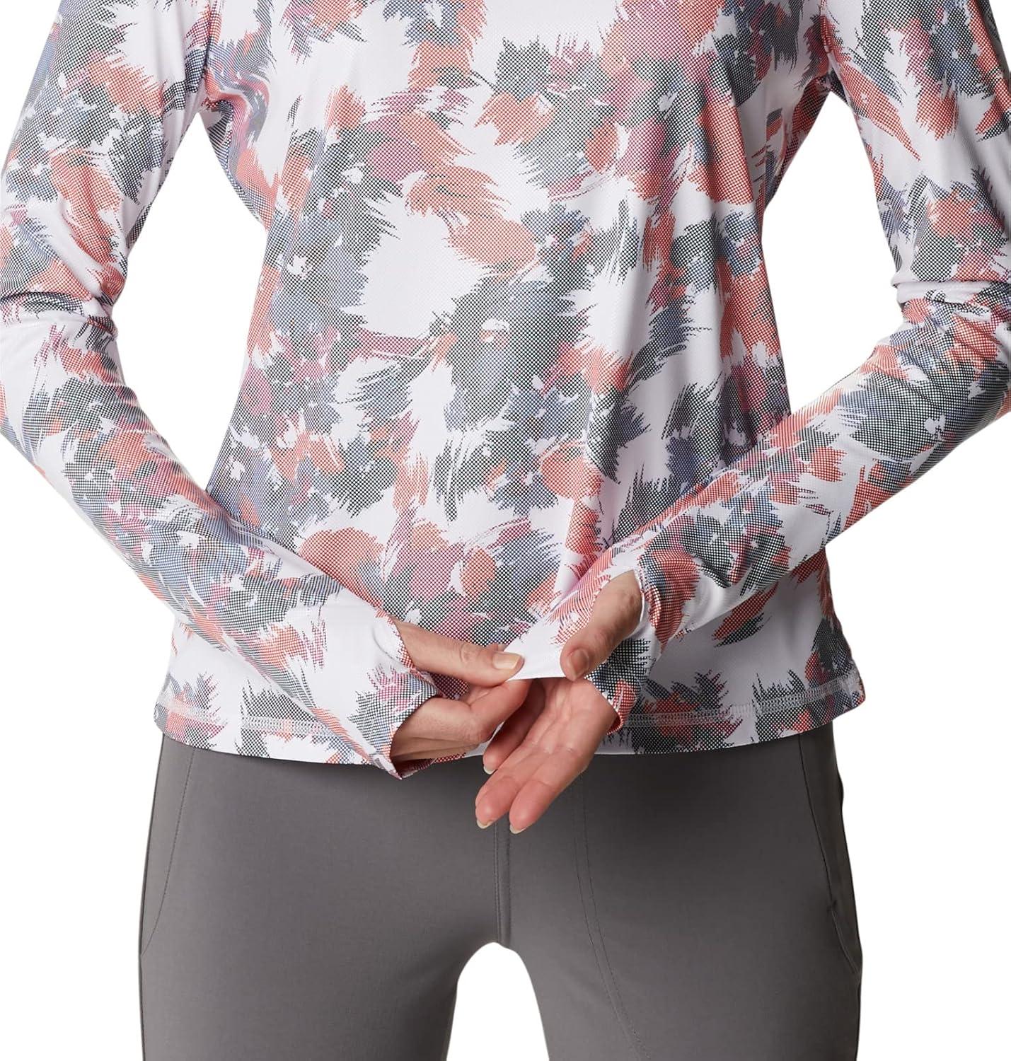 imageColumbia Womens W Sun Deflector Summerdry Ls ShirtWhite Typhoon Blooms