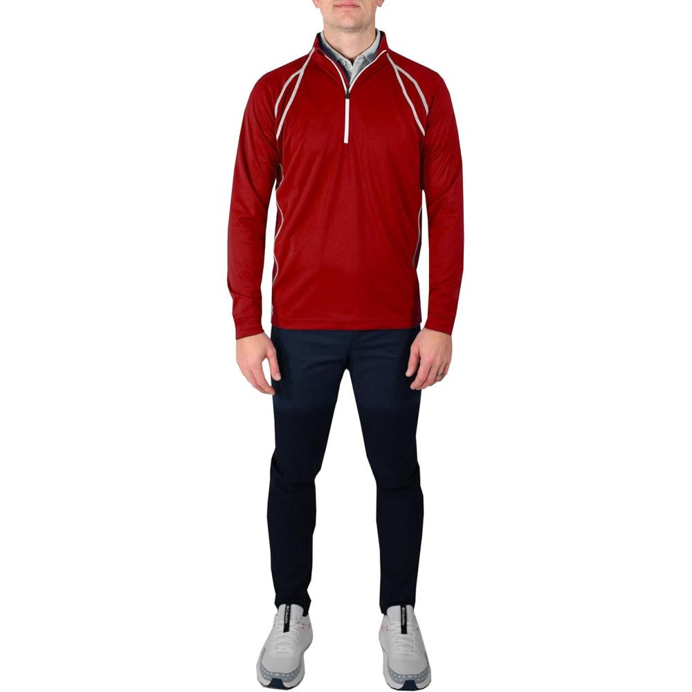 imageColumbia Golf Mens OmniHeat Range Session 14 Zip PulloverIntense Red