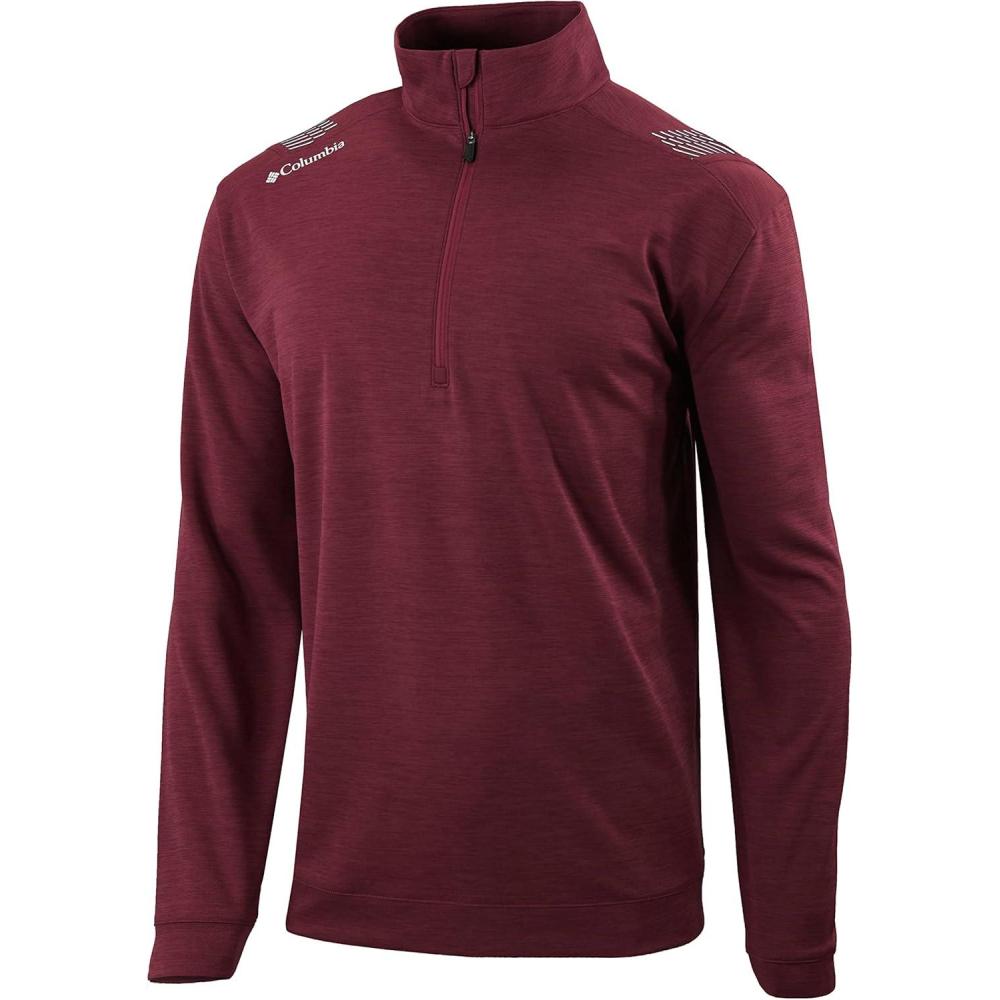 imageColumbia Golf Mens OmniWick Oakland Downs 14 ZipDeep Maroon