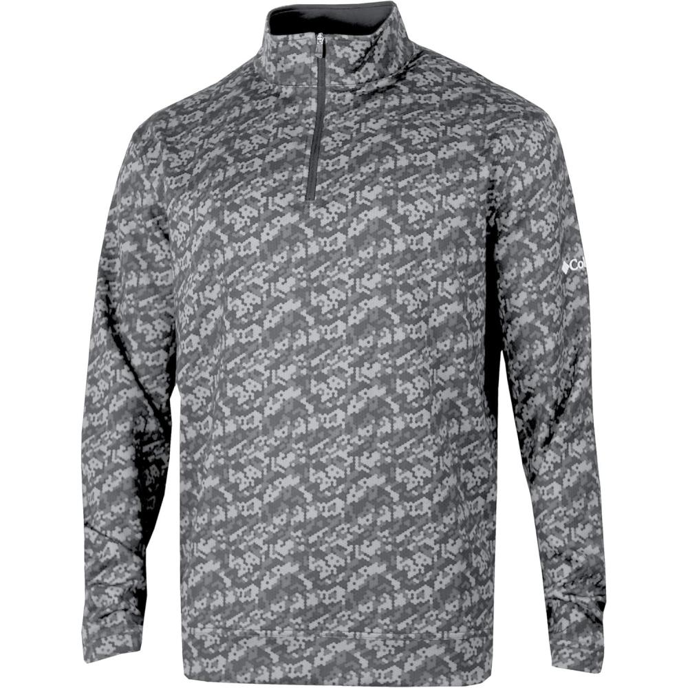 imageColumbia Golf Mens OmniWick Printed Wickhams Hills PulloverHoneycomb Cool Grey