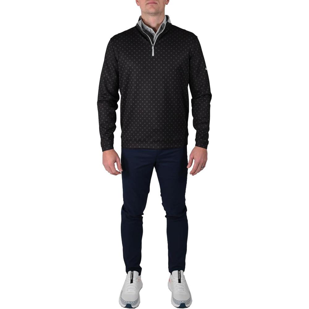 imageColumbia Golf Mens OmniWick Printed Wickhams Hills PulloverPrinted Black