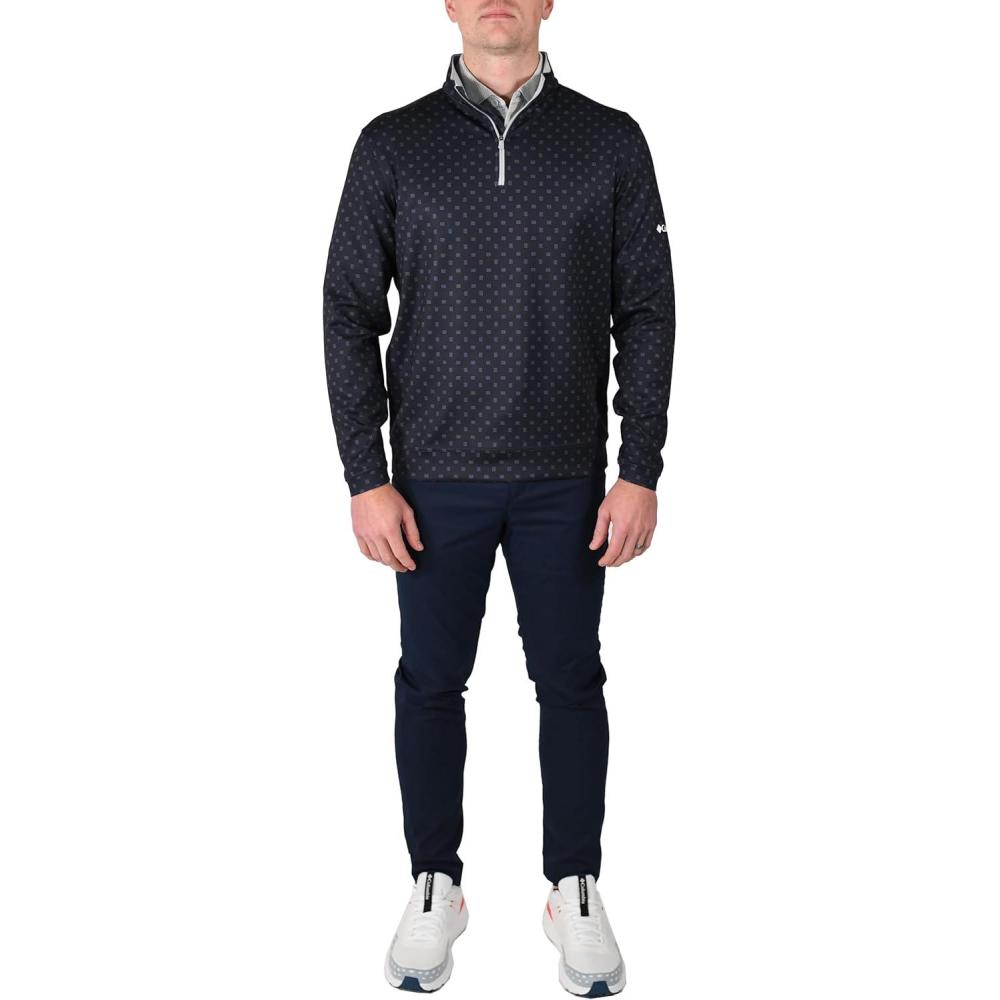imageColumbia Golf Mens OmniWick Printed Wickhams Hills PulloverPrinted Collegiate Navy