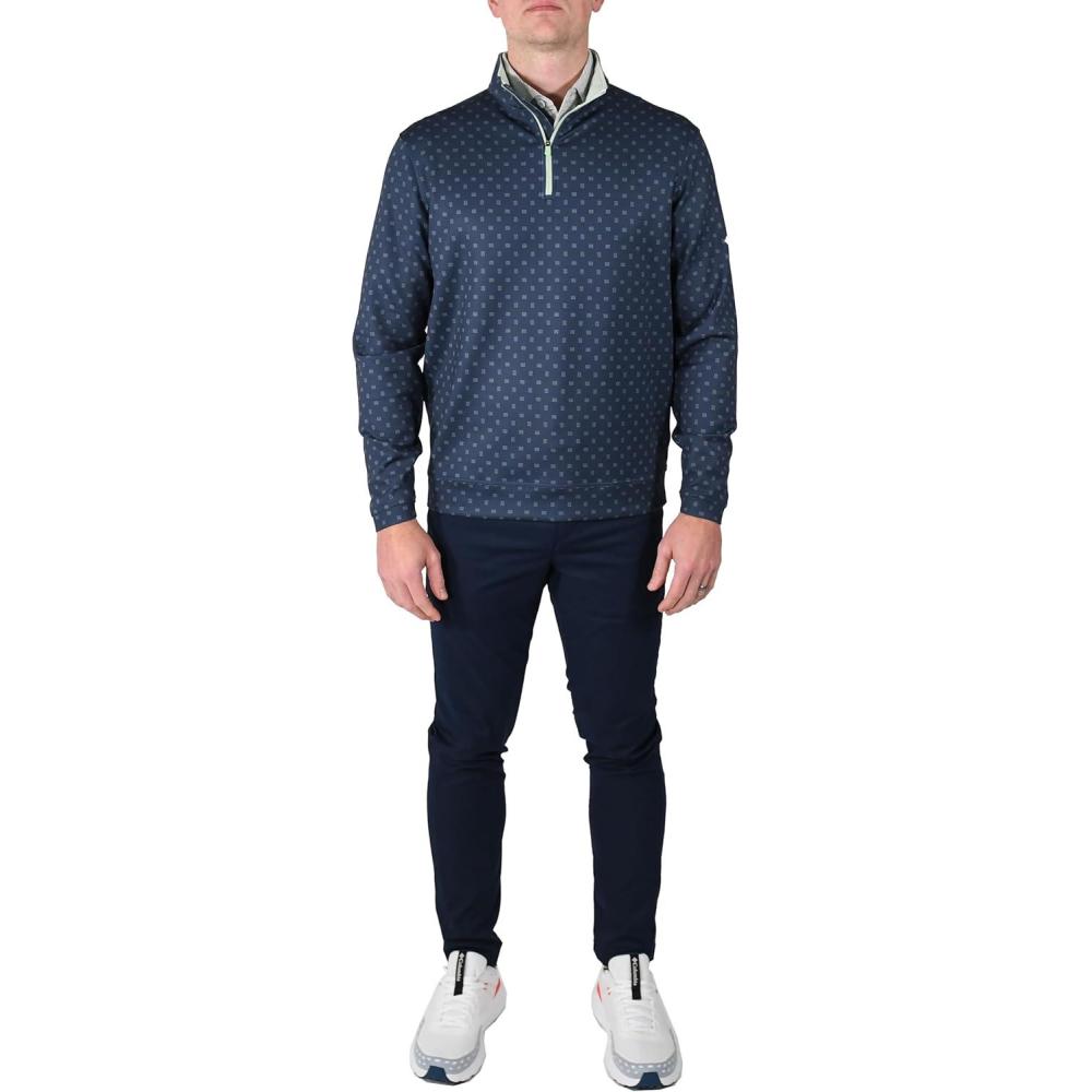 imageColumbia Golf Mens OmniWick Printed Wickhams Hills PulloverPrinted Dark Mountain