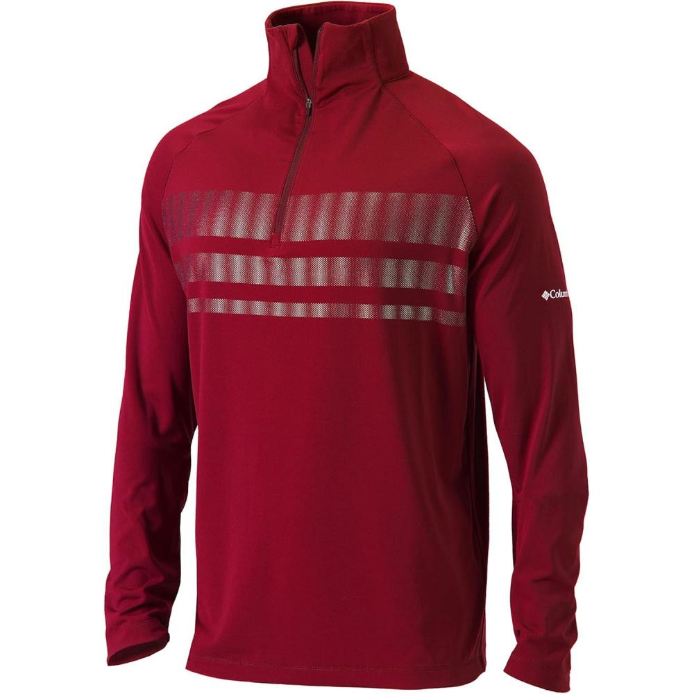 imageColumbia Golf OmniWick Mens 14 Zip Picker PulloverIntense Red