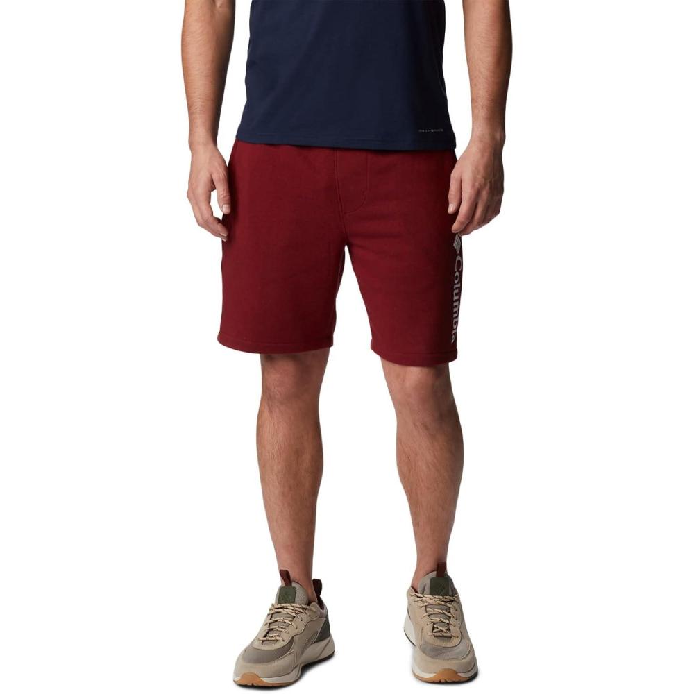 imageColumbia Mens Columbia Trek ShortRed JasperWhite Vertical Logo