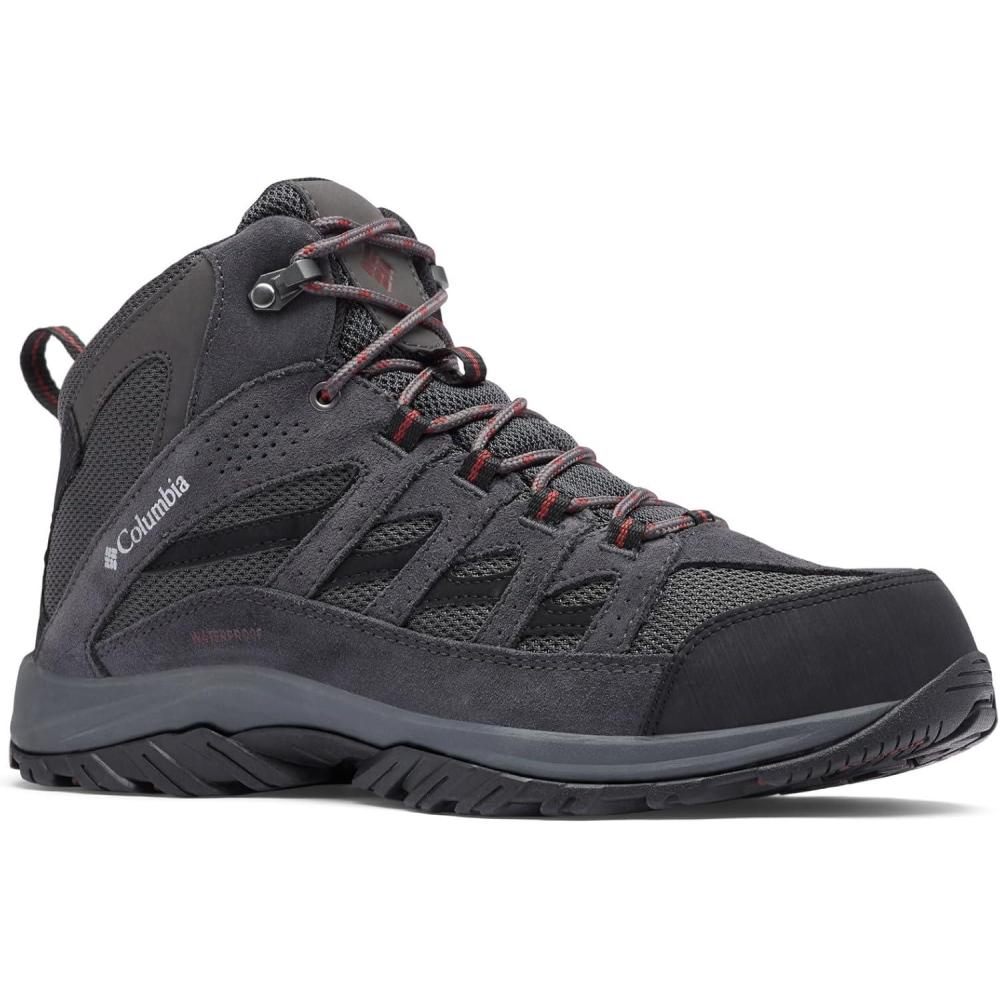 imageColumbia Mens Crestwood Mid Waterproof Hiking BootsDark Grey Deep Rust