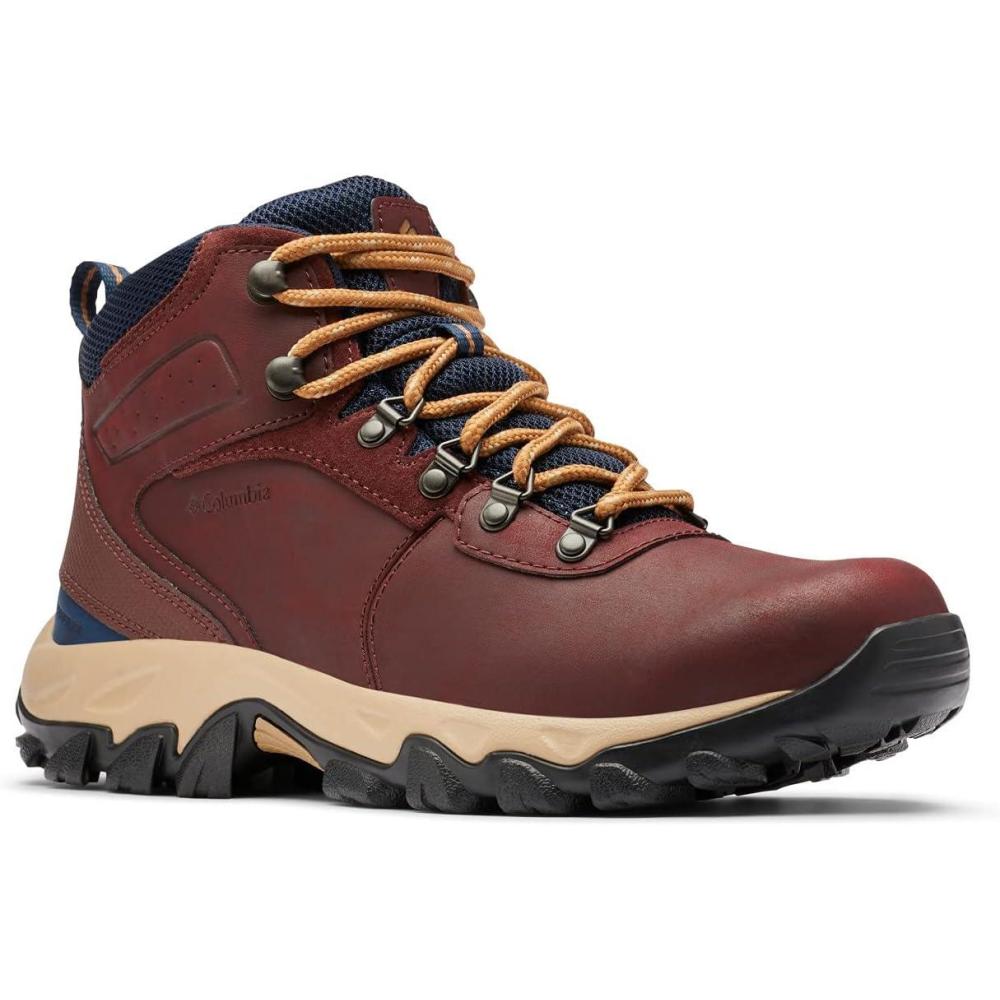 imageColumbia Mens Discontinued Newton Ridge Plus II Waterproof Hiking BootMadder BrownCollegiate Navy