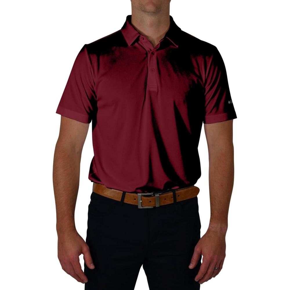 imageColumbia Mens Golf Drive Polo Shirt Omni Wick Performance Breathable Short SleeveBeet