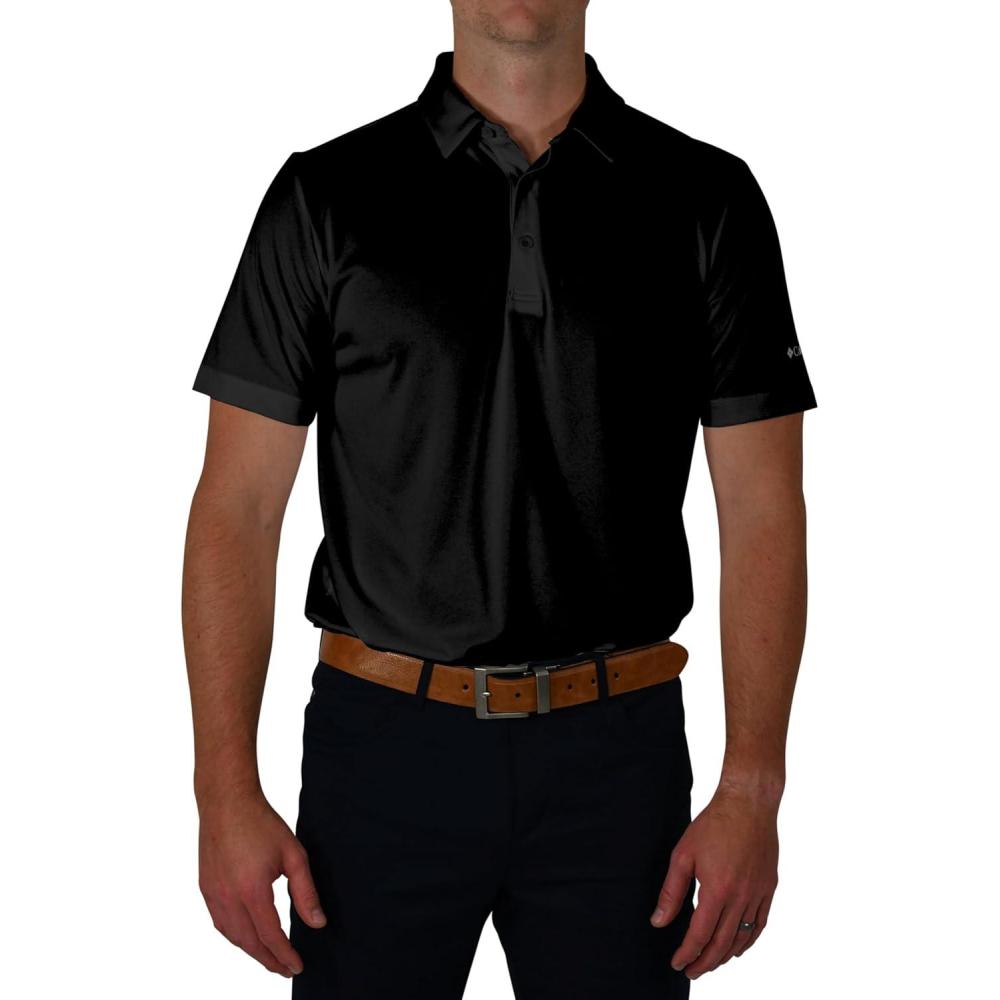 imageColumbia Mens Golf Drive Polo Shirt Omni Wick Performance Breathable Short SleeveBlack