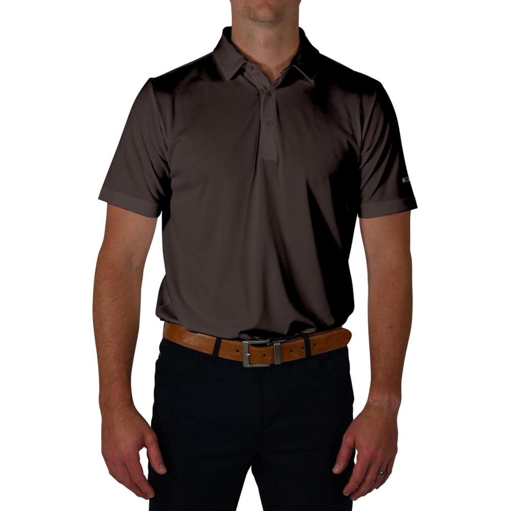 imageColumbia Mens Golf Drive Polo Shirt Omni Wick Performance Breathable Short SleeveBrown