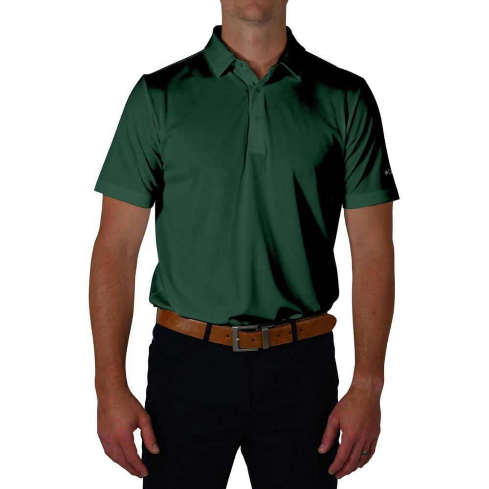 imageColumbia Mens Golf Drive Polo Shirt Omni Wick Performance Breathable Short SleeveForest Green