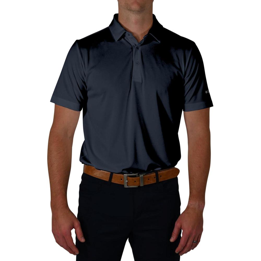 imageColumbia Mens Golf Drive Polo Shirt Omni Wick Performance Breathable Short SleeveNavy
