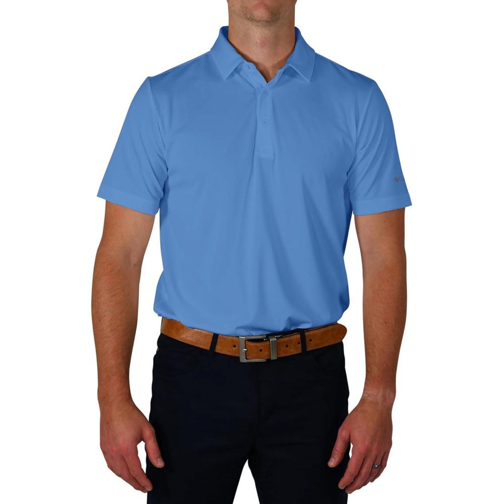 imageColumbia Mens Golf Drive Polo Shirt Omni Wick Performance Breathable Short SleeveSkyler