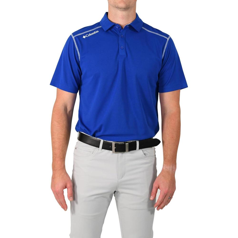 imageColumbia Mens Golf Shotgun Polo Omni Wick Performance Breathable Short SleeveAzul