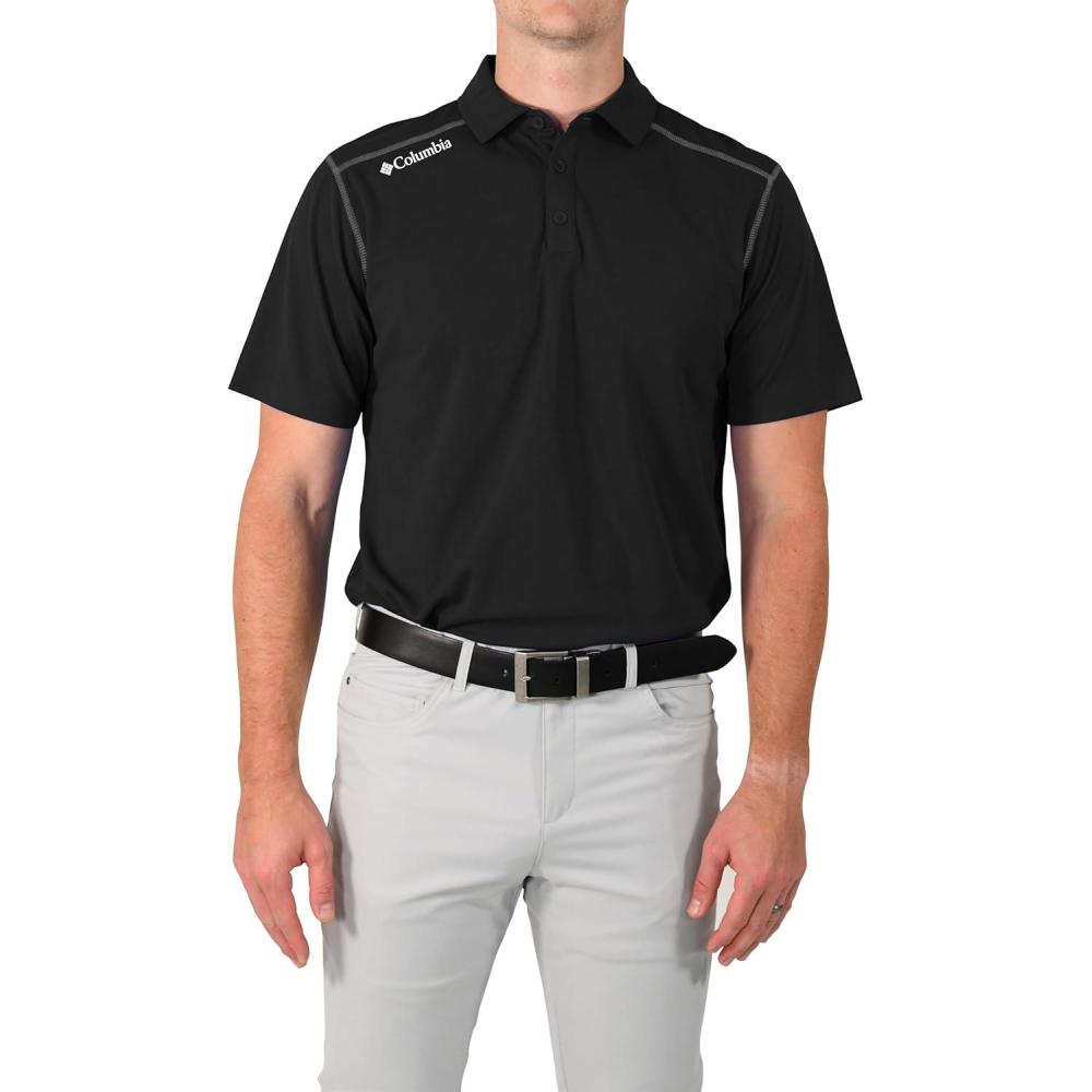 imageColumbia Mens Golf Shotgun Polo Omni Wick Performance Breathable Short SleeveBlack