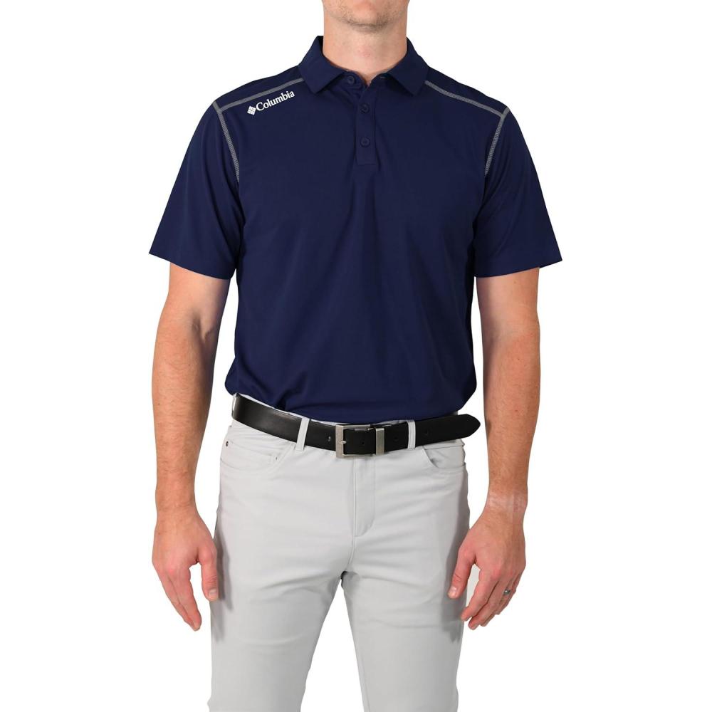 imageColumbia Mens Golf Shotgun Polo Omni Wick Performance Breathable Short SleeveCollegiate Navy