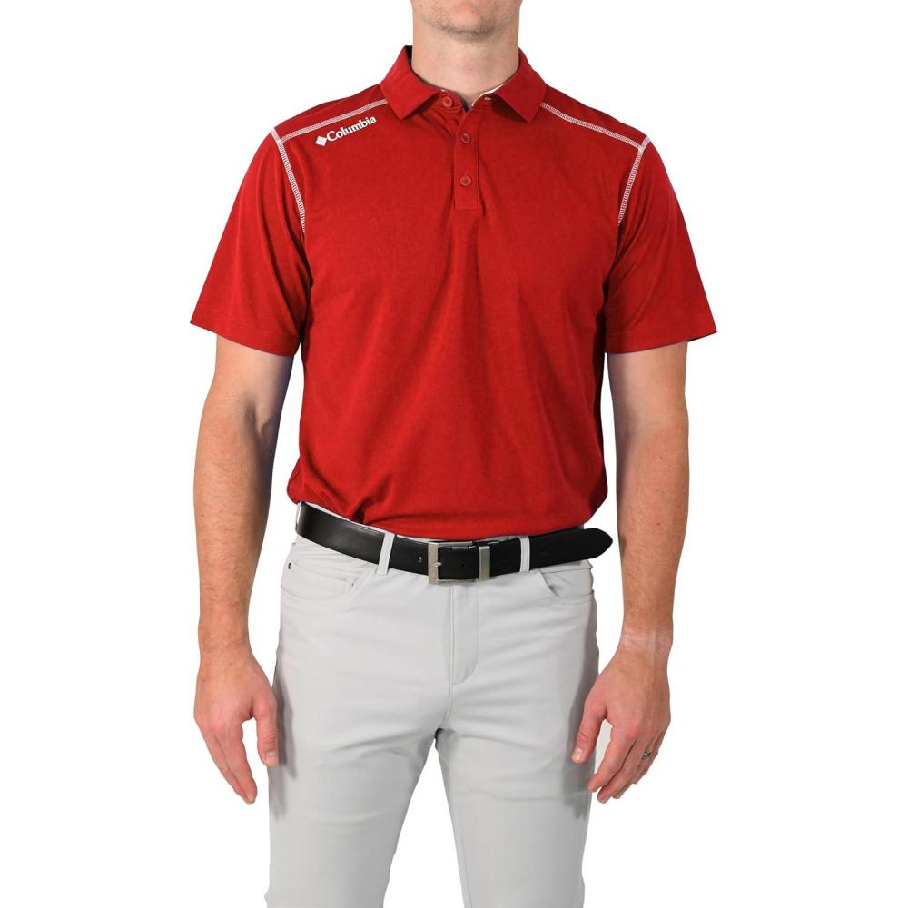 imageColumbia Mens Golf Shotgun Polo Omni Wick Performance Breathable Short SleeveIntense Red